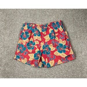 Vintage Patagonia Baggies Shorts Mens XS Red Floral Nylon Hiking‎ 90s 5" Inseam